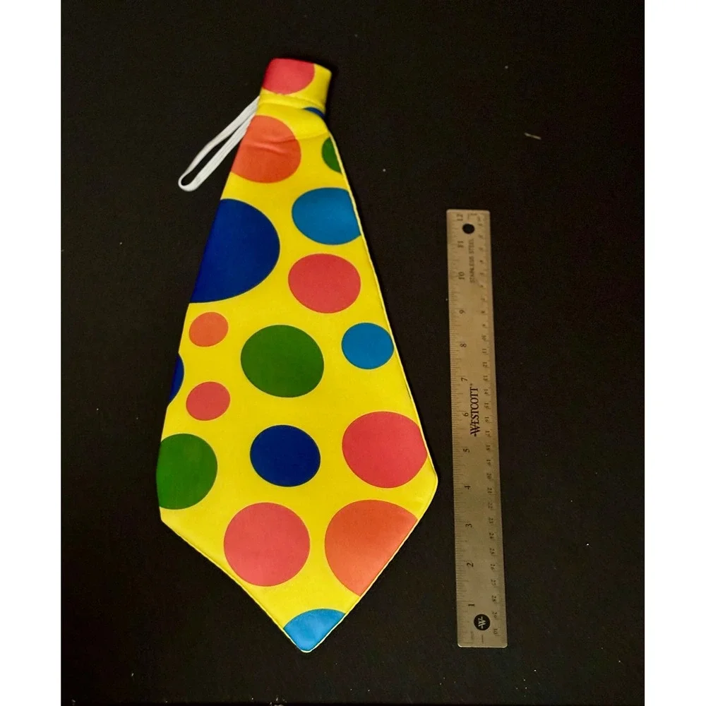 Clown Costume Accessory Set Polka Dot Top Hat Necktie Bow Tie Red Nose Halloween